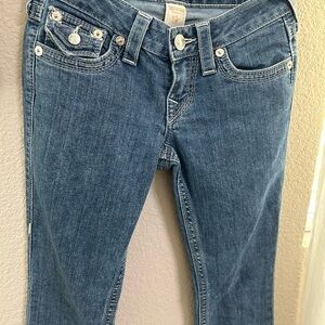 True Religion Women's Classic Blue Straight Leg Jeans